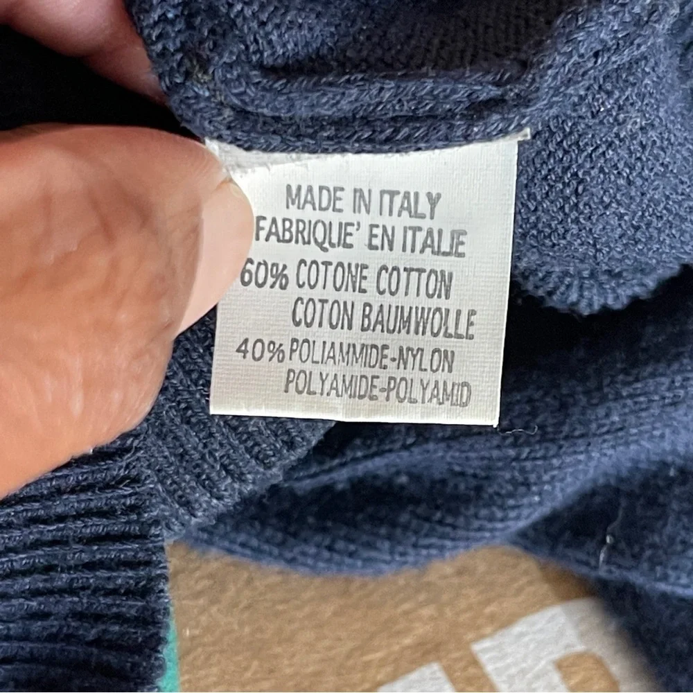 BRANDY MELVILLE | Navy Blue Cropped Knit Sweater Sz OS - Picture 6 of 6